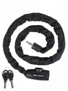1 قطعة قفل مفتاح مضاد للسرقة من WEST BIKING للدراجات، مناسب للدراجات الجبلية والدراجات الكهربائية والدراجات النارية ومركبات البطارية، قفل سلسلة - الأسود - مشاهدة 7