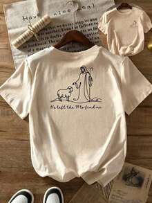 Custom Printed Short-Sleeved T-Shirt, Summer Features, Loose And Fitted, Suitable For All Body Types, The Cotton Fabric Is Soft And Breathable. - 米色 - 查看 1
