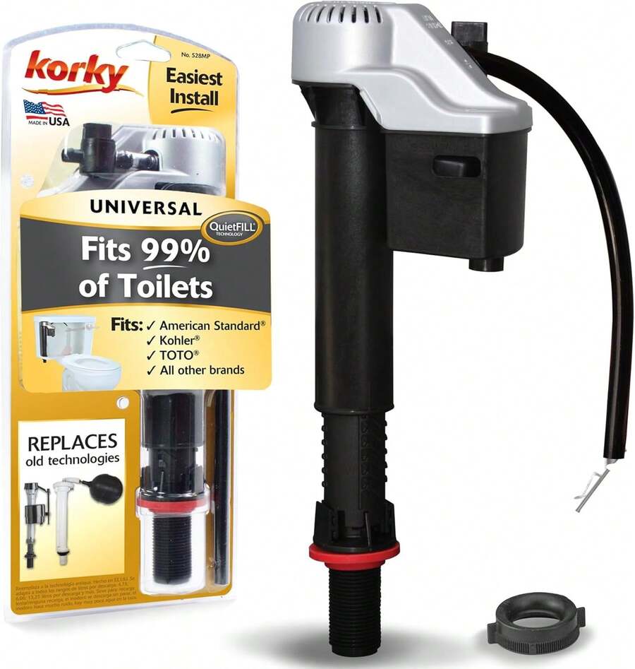 Korky QuietFILL Platinum Toilet Fill Valve - Universal Fits 99% Of Toilets - Easy Height Adjust For Fast Install, 528MP - ColorA - View 1