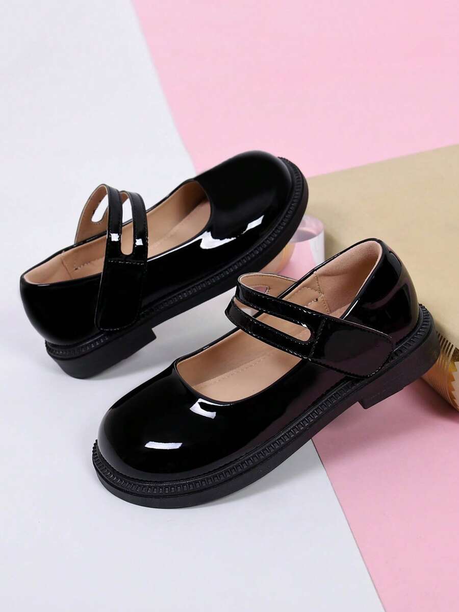 Children's Girls Princess Shoes, School Shoes For Primary And Middle School Students, Little Girls Shoes - Black - View 1