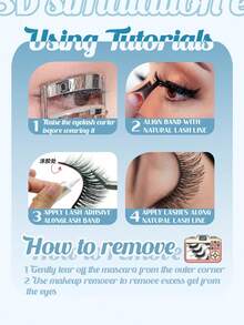 7 Pairs Of Fluffy Eyelashes With Extended Outer Corners - Black - View 7