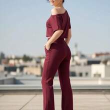 Women's Flared Pants And Comfortable Top Set - Came - View 3