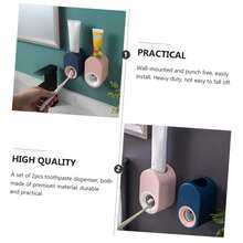 1pc Automatic Toothpaste Dispenser And Squeezer - Wall Mounted Bathroom Toothbrush Holder, Bathroom Storage Rack And Organizer. Automatic Toothpaste Squeezer, Wall Mounted Toothpaste Holder, No Drilling. Halloween, Christmas Decor, Home Bathroom Decor, Autumn, Back To School Bathroom Accessories Bathroom Tools - Multicolor - View 8
