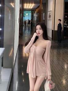 Women Two-Piece Outfits - Pink - View 3