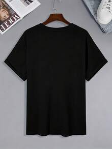 Flea Red Hot Peppers Retro Vintage Shirt mit Rundhalsausschnitt, geometrischem Muster, leicht dehnbarem Stoff, für alle Jahreszeiten, lässiger Stil für Männer, neues Herren-Kurzarmshirt, Grundausstattung für de - Schwarz - Übersicht 2