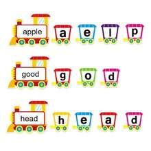 Quixorblex 36 Word Cards, 6-Color Train Cards, Handwritten Cards, 26 Letters, Cognitive Cards, Memory Cards, Learning Cards, Train Puzzle Cards, Classroom Games, Interactive Props, Home, Teaching Tools - Multicolor - View 10