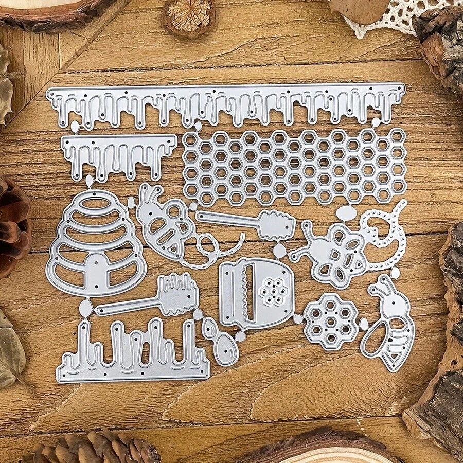 1pc Bee Set Series Metal Cutting Dies DIY Scrapbook Album Welcome Card Home Decor Holiday Greeting Handmade