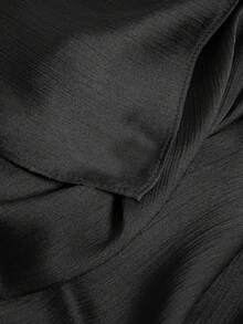 1pc Basic Solid Color Island Silk Elegant Shiny Soft Headscarf Arabic Casual Long Scarf Conservative Solid Color Headwrap Suitable For Daily Use - Black - View 3