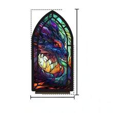 1pc Colorful Glass Butterfly Acrylic Bookend, Gothic Church Window Design Bookshelf Organizer, Non-Slip Book Support, Aesthetic Room Decor, Book Lover Gift, Office Desk Storage - 1PC - View 5