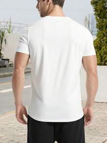 ¡% algodón para hombre, talla! Camiseta negra de hombre de color sólido con estampado de soldado búfalo - ropa casual, material adecuado para todas las estaciones, se pue - Negro - Ver 3
