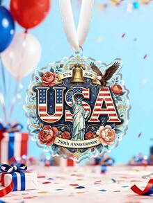 250th Anniversary Independence Day Hanging Decoration, 1776-2026 USA 250th Anniversary Commemorative Decoration, Patriotic Gift, Holiday Party Home Decor, July 4th Independence Day Hanging Ornament - Multicolor - View 1
