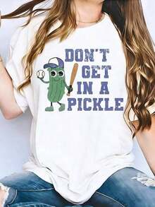 Camiseta Divertida para Mamá de Béisbol, Camiseta con la Frase 'No te metas en problemas', Regalo para Mamá, Camiseta Retro de Béisbol para Mujer, Camiseta para Hombre - Blanco - Ver 1