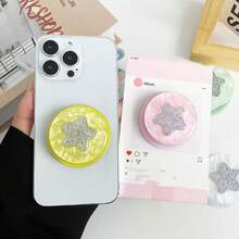 1PC Simple Shell Pattern Glitter Star Magsafe Magnetic Phone Stand Strong Adsorption Telescopic Phone Holder - Multicolor - View 3