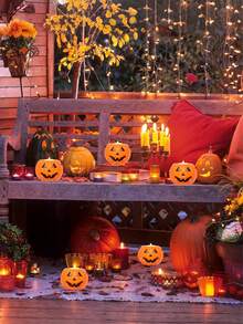 8pcs Halloween Pumpkin Lantern Candy Buckets, Suitable For Home, Store, Haunted House And Photo Props. They Add Halloween Charm To Any Scene, Can Be Used As Candy Bag Fillers Or DIY Decorations. Halloween Decor, Halloween Gifts - Multicolor - View 10