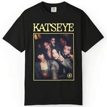 Katseye Unisex Short-Sleeved T-Shirt, Harajuku Style With K-Pop Styles Like Megan, Daniella, Manon, Lara, Sofia And Yunchae - 彩色 - 查看 1