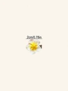 12pcs Girls Hair Clips Hair Accessories Cute Plumeria Flower Hair Clips Accessories Suitable For Travel Vacation Daily Use - Multicolor - View 5