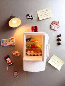 1/16pcs Refrigerator Magnetic Stickers, Fridge Decorative Magnets, Kitchen Refrigerator Stickers, Comes With 15 Random Toys, Cute Style Decorative Fridge Magnets, Gift - Multicolor - View 11