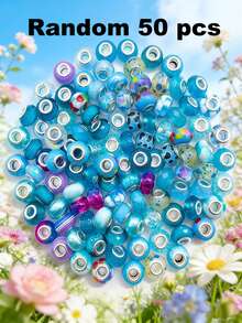 50/Pcs Multi-Color Large Hole DIY Bracelet Beads - Multicolor - View 21