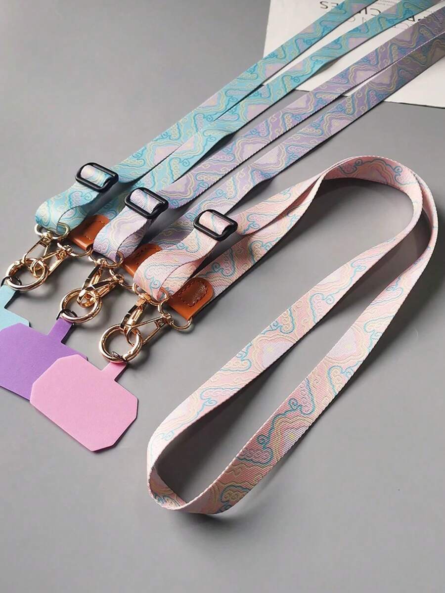 1 Stück Handyband mit Marmormuster, bemalt und gewebt, Crossbody-Handyband, Handy-Anhänger, Handy-Accessoire, Taschenanhänger, Schlüsselanhänger, austauschbarer breiter Schultergurt aus bemalter Leinwand, Reise-Diebstahlschutz-Handyhülle, Verlustschutz-Halter, verstellbar, Outdoor-Begleiter, Handyband mit kostenlosem Clip - Verschiedenfarbig - Übersicht 1