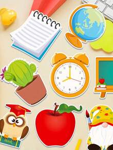 12/6/1 Set - Bolígrafos Retráctiles con Estampado Lindo + Notas Adhesivas de Dibujos Animados (20 Hojas), Regreso a la Escuela, Navidad, Día de San Valentín, Halloween, Regalo de Papelería para Maestro y Estudiante - Sacar papel - Ver 5