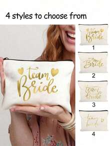 Bride Printed Zipper Cosmetic Bag, Bachelorette Party Wedding Travel Toiletry Organizer Bag, Portable Makeup Bag, Multi-Functional Bag, Travel Makeup Bag, Letter Pattern Zipper Organizer Bag, Zipper Handbag, Fashion Multi-Functional Cosmetic Bag, Mom Makeup Bag, Valentine's Day Gift, Women Funny Letter Pattern Print Gift, Ladies Cosmetic Bag, Cute Birthday Friendship Gift, Gift For Girlfriend, Bridal Memento,Makeup Bag,Travel Essential - White - View 12