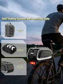 Bike Bags For Bicycle Rear Rack - 15L-23L Expandable Waterproof Bike Trunk Bag With Rain Cover, 4-In-1 Pannier Saddle Bag & Backpack For Ebike - Grey - View 8