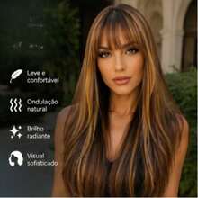 Long, Straight Wig With Bangs - Heat-Resistant Fiber, Suitable For Daily Use, 60 Cm, 280 G, KAYANE - Natural Black - View 7