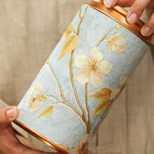 1pc 500ml/100ml Kitchen And Storage Room Container For Storing Tea, Coffee Beans, Sugar And Nuts. Metal Tea Canister With Good Sealing Properties. Bottom And Lid Are Both Coated With Porcelain Glaze.Holiday Gifts And Daily Use. - Multicolor - View 8