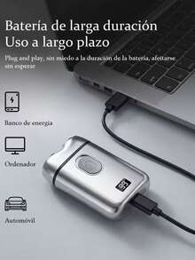 Afeitadora eléctrica Modelo en plata electrochapada líquida máquina de afeitar recargable y lavable para hombre, cuchilla afilada sin tirones - Plateado - Ver 4