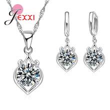 925 Sterling Silver Plating Necklace And Earring Set With Cubic Zirconia, Cross, Heart And Butterfly Design, Fashion Jewelry For Women. - 32601 - 查看 1