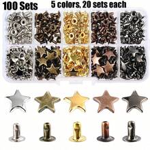 50/100pcs Metal Star Shaped Rivets, Suitable For Leather Crafts, Clothing, Bags, Shoes DIY, Rivet Decoration - Multicolor - View 12
