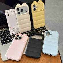 [New Summer Collection] Cute Korean-Style Dopamine Color Lucky Cat Ear Silicone Smartphone Case For IPhone 17/17pro/17promax/16/16pro/16promax/15/15pro/15promax/14/14pro/14promax/13/13pro/13promax/12/12pro/12promax/11/11pro/11promax/ And Many Other Models. A Versatile Case Packed With Shock Resistance. Washable Smartphone Case, Perfect For Women, Waterproof, Shockproof, Drop-Proof, Scratch-Proof. - Blue - View 2