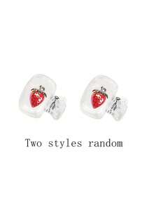 Transparent Red & Green Strawberry Pattern Toothbrush Holder, Cute Design, Portable Home & Travel Storage Box With Transparent Lid, Compact & Portable Design, Easy To Carry, Protects Toothbrush Head, Dual-Hole Drainage And Ventilation Design, Suitable For Home, Dorm And Outdoor Use | Cute Toothbrush Head Storage Rack, Suitable For Home Bathroom Storage - Multicolor - View 11