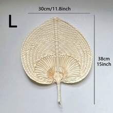 7.8/11.8 英吋手工編織藤條心形與桃形扇子，輕量裝飾用手扇，適用於室內外涼爽使用 - 多色 - 查看 8