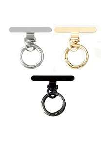12/3 piezas Clip de metal giratorio ultra delgado, conector de acero inoxidable, anillo soporte para teléfono, puede conectar cordón y colgante para teléfono, apto para varios smartphones, duradero - Multicolor - Ver 7