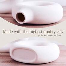1pc White Ceramic Vase - Modern Minimalist Home Decor Farmhouse Style Table Centerpiece, Suitable For Living Room, Dining Room, Wedding Centerpiece, Vase, White Vase, Ceramic Vase, Home Fragrance, Father's Day Gift, July 4th Decor - Multicolor - View 3
