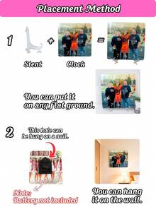 1 buah Jam Foto Personalisasi, Jam Dinding Gambar Kustom dengan Nama dan Teks, Jam Dekoratif Akrilik, Cocok untuk Kamar Tidur, Ruang Tamu, Kantor dan Dapur, Hadiah Hari Ayah, Hadiah Apresiasi Guru, Hadiah Wisuda, Hiasan Dinding Rumah untuk Keluarga dan Teman - MultiWarna - View 6