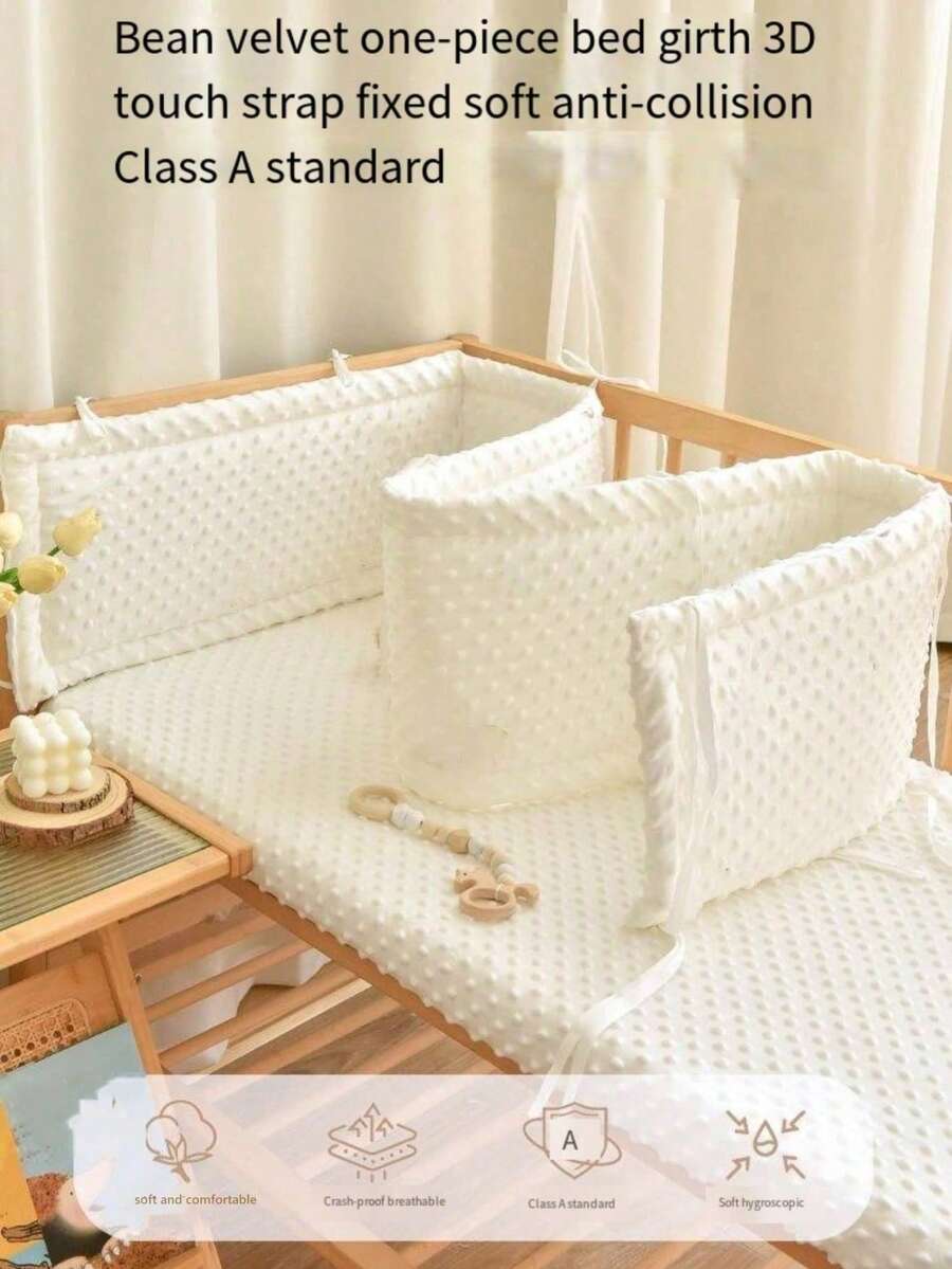 1 buah Pagar Pengaman Terintegrasi untuk Tempat Tidur Bayi, Strip Anti Benturan Empuk, Pagar Samping Tempat Tidur Bayi, Pagar Pengaman Beludru Lembut untuk Tempat Tidur Bayi, Bantalan Lembut Bordir Kartun untuk Bayi Baru Lahir, Strip Anti Benturan untuk Anak-anak, Pagar Pengaman Anti Jatuh - Pelindung kasur Bean Plush - View 1