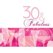 16 unidades 3 capas fabuloso 30th cumpleaos Servilletas de almuerzo, Rosa - Rosado - Ver 1