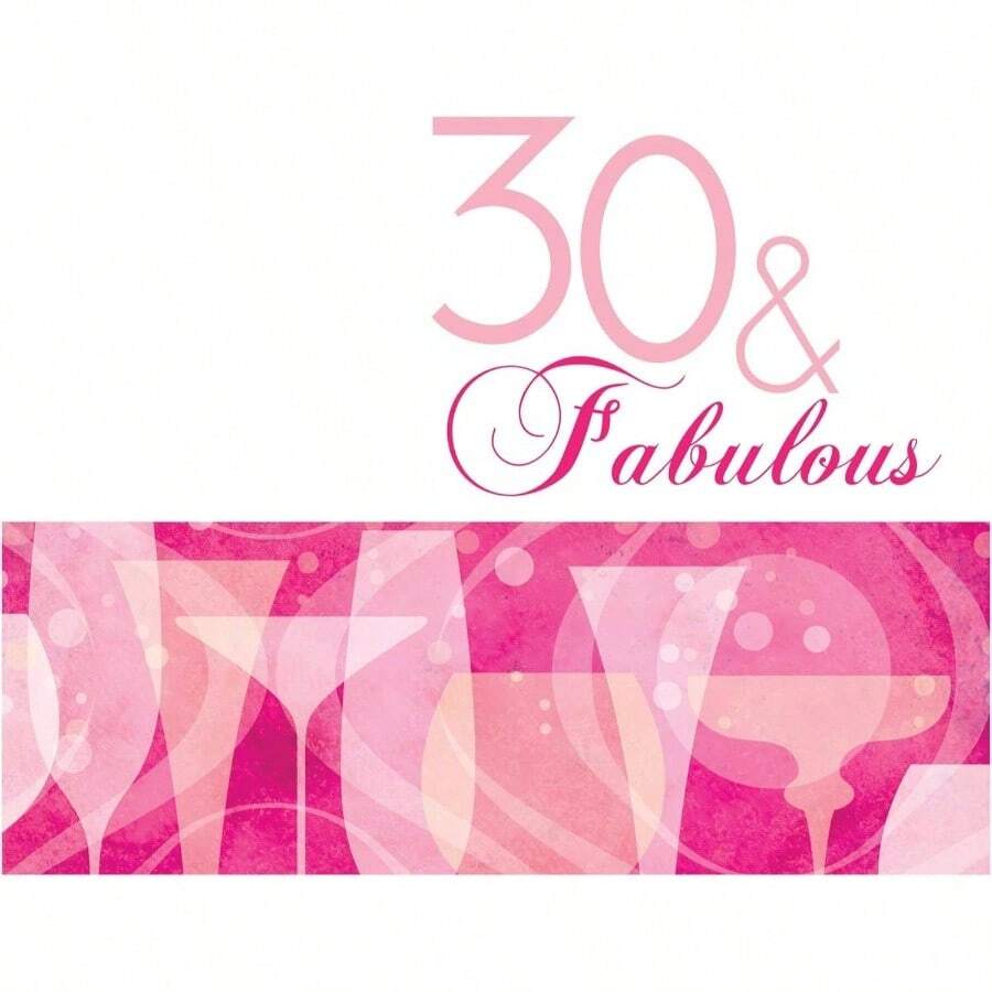 16 unidades 3 capas fabuloso 30th cumpleaos Servilletas de almuerzo, Rosa - Rosado - Ver 1