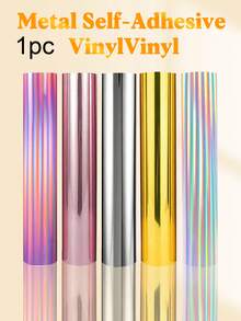 HONGCAI Gold, Silver, Rose Gold, Smooth, Colorful Metal Engraved Stickers, Instant Adhesive Waterproof Stickers, For Party Decoration, Outdoor Advertising, Car Body Decoration, Cup Stickers - Multicolor - View 1
