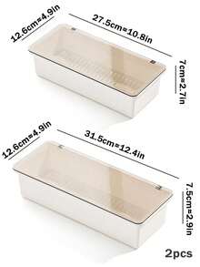 2pcs Home Dust-Proof Covered Cutlery Storage Box, Kitchen Multi-Functional Spoon Fork Cutlery Integrated Storage Rack - View 10