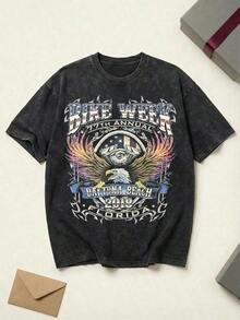 Oversized T-Shirts, Men's Clothing, Graphic T-Shirts, Summer Clothes, Summer Tops, Easter Clothes, Spring Clothes, T-Shirts, Women's Summer Sets, Men's Summer Clothes - 白色 - 查看 1