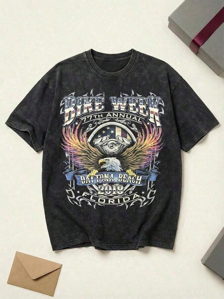 Oversized T-Shirts, Men's Clothing, Graphic T-Shirts, Summer Clothes, Summer Tops, Easter Clothes, Spring Clothes, T-Shirts, Women's Summer Sets, Men's Summer Clothes - 白色 - 查看 1
