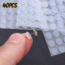 7MM Transaprent Silicone Flying Saucer Earring Backs Soft Disc Nose Lip Labret Belly Ring Anti-Sinking Pads, Lightweight Piercing Nuts For Studs - Clear - View 9