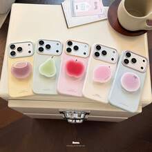1pc Summer Personalized Fresh Fruit Shaped Phone Air Cushion Stand, Fruit Jelly Phone Stand, Slouchy Stand, Suitable For Phone Case, Tablet, Etc., Back-Adhesive Telescopic Multifunctional Folding Drip Glue Fruit Stand - Multicolor - View 2