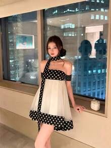 Women Midi Dresses - Black - View 2