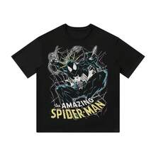 Disney Spider-Man T-Shirt Harajuku Short Sleeve Lightweight Cotton Regular Cut Fashion Crew Neck Outdoor Top For Him & Her Unisex - 3 - 查看 8