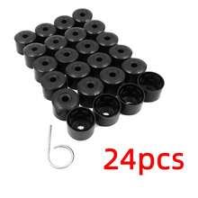 24入 17mm 黑色輪圈螺帽蓋附掛鉤，防鏽防水防塵裝飾性輪轂蓋配件，汽車輪胎螺栓螺絲套管 - 1set - 查看 9