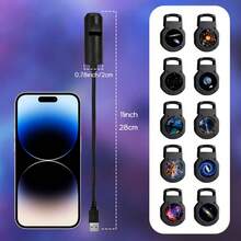 USB LED 銀河投影燈，360°旋轉可調 3/6/10 種星空圖案，可更換燈片，USB供電。臥室天花板星空浪漫氛圍裝飾，露營車戶外露營，天文教育，復活節、聖誕節、情人節、生日禮物 - USB氣氛投影燈 - 查看 5